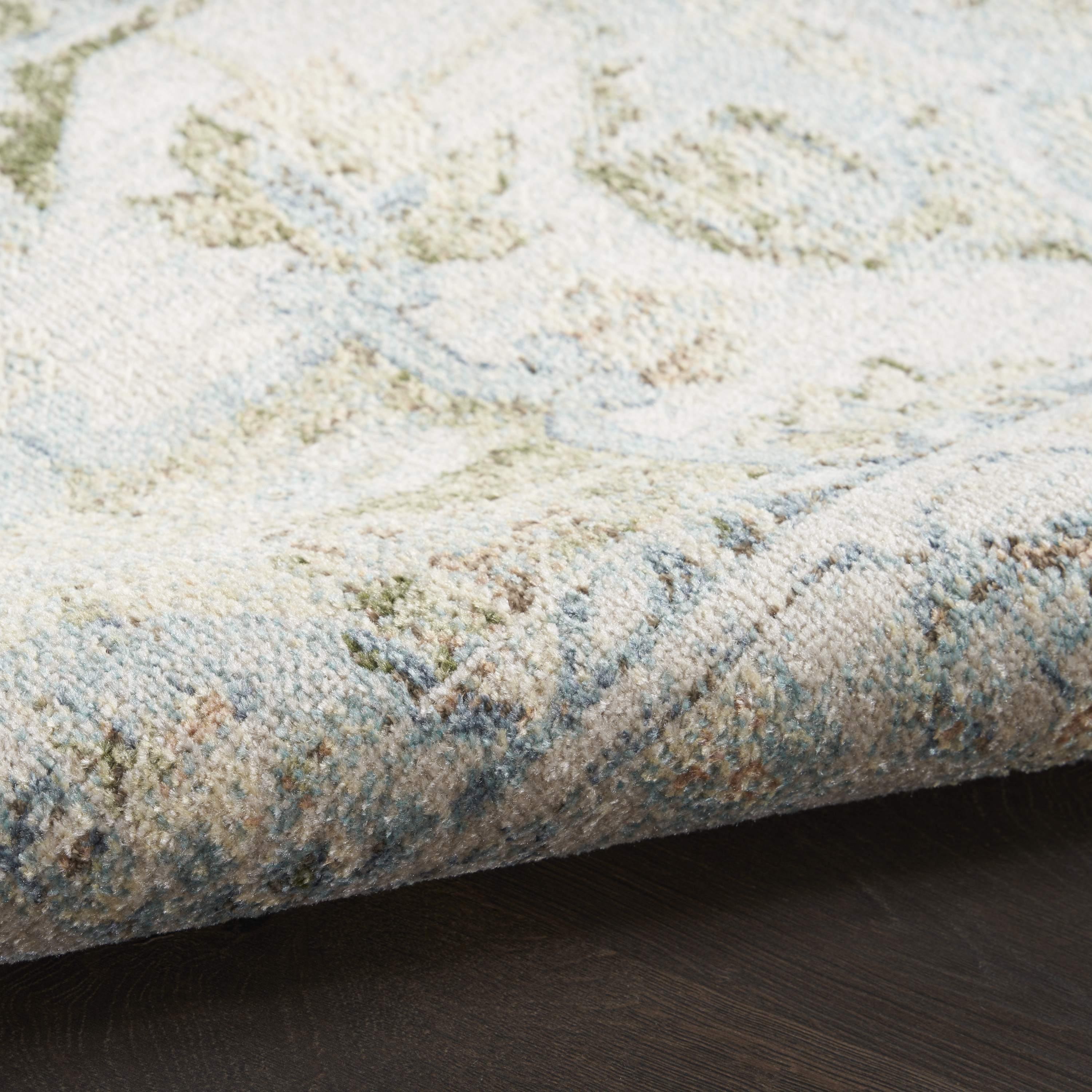 Nourison Astra Machine Washable 2' x 6' Blue Green Vintage Indoor Rug
