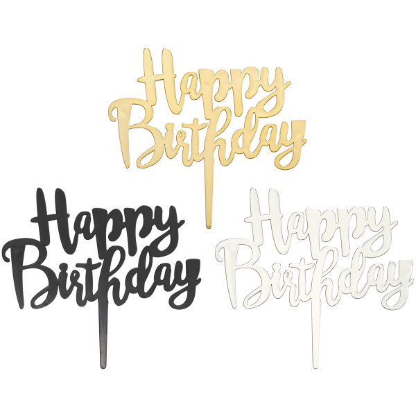 Happy Birthday Assortment Plastic Candle Holder