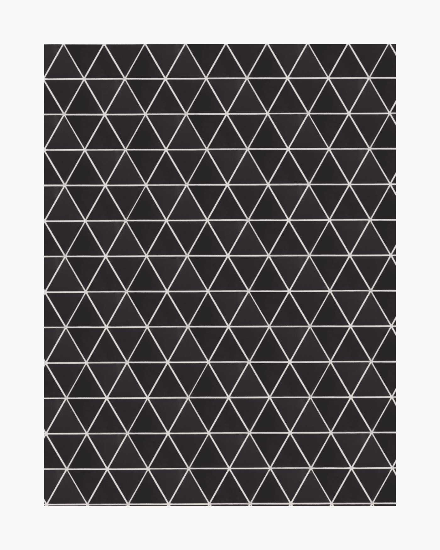 a black and white geometric pattern on a white background.