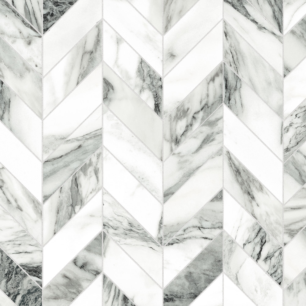 Touche Chevron Zebre 11-3/4 in. x 12-1/4 in. Porcelain Mosaic Tile