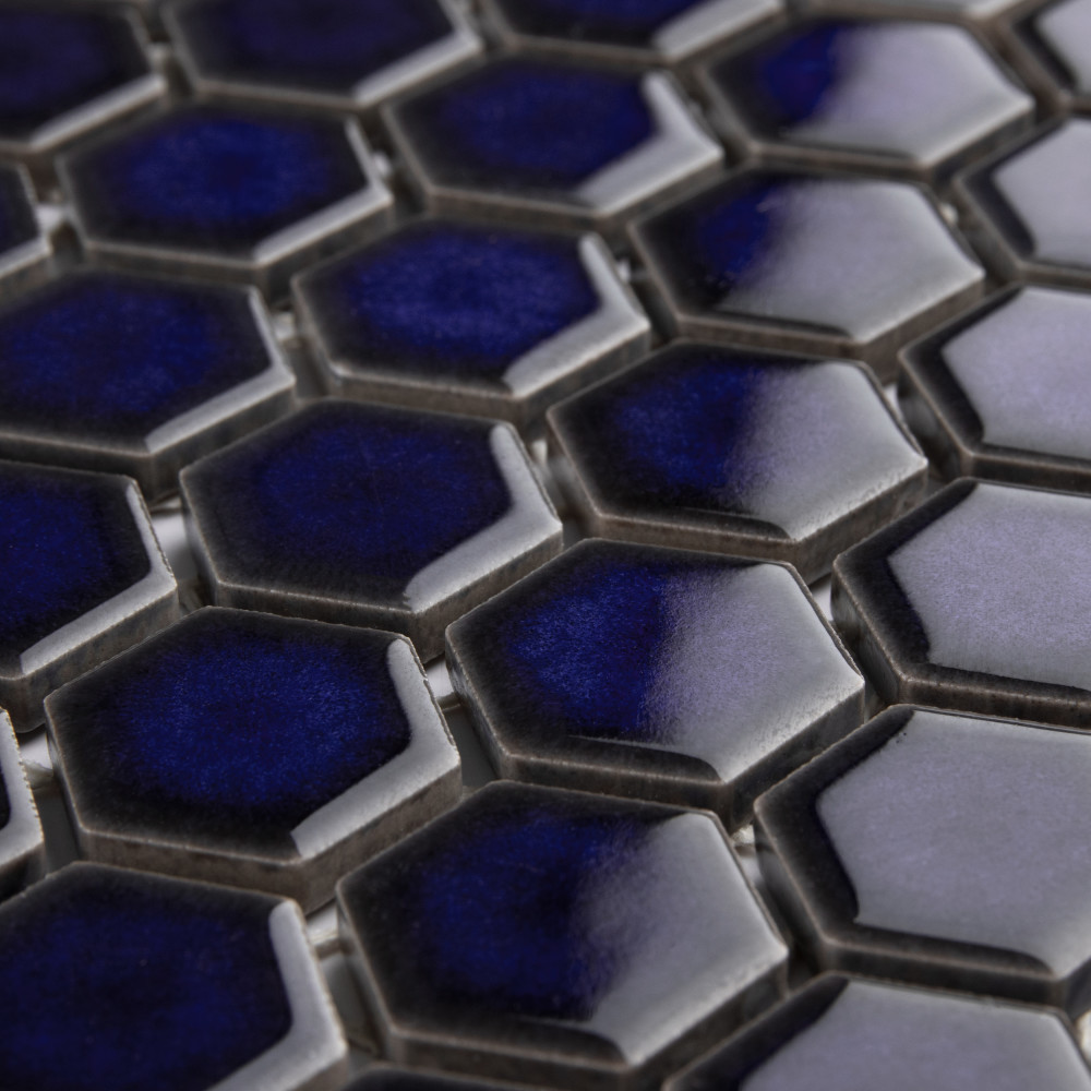 Tribeca 1″ Hex Glossy Cobalt 10-1/4 in. x 11-7/8 in. Porcelain Mosaic Tile