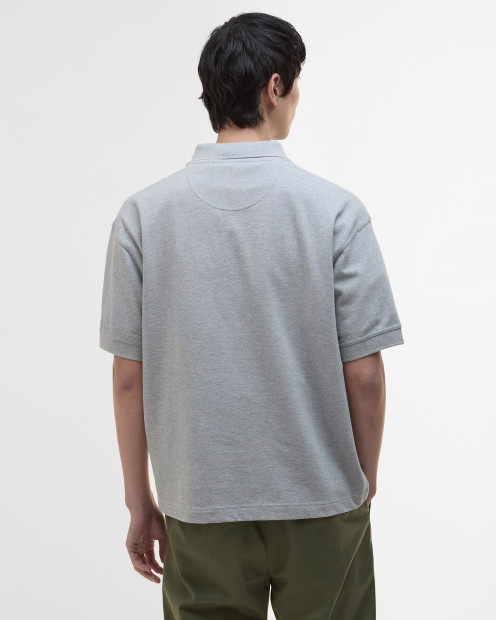 Hexham Oversized Polo Shirt Grey Marl