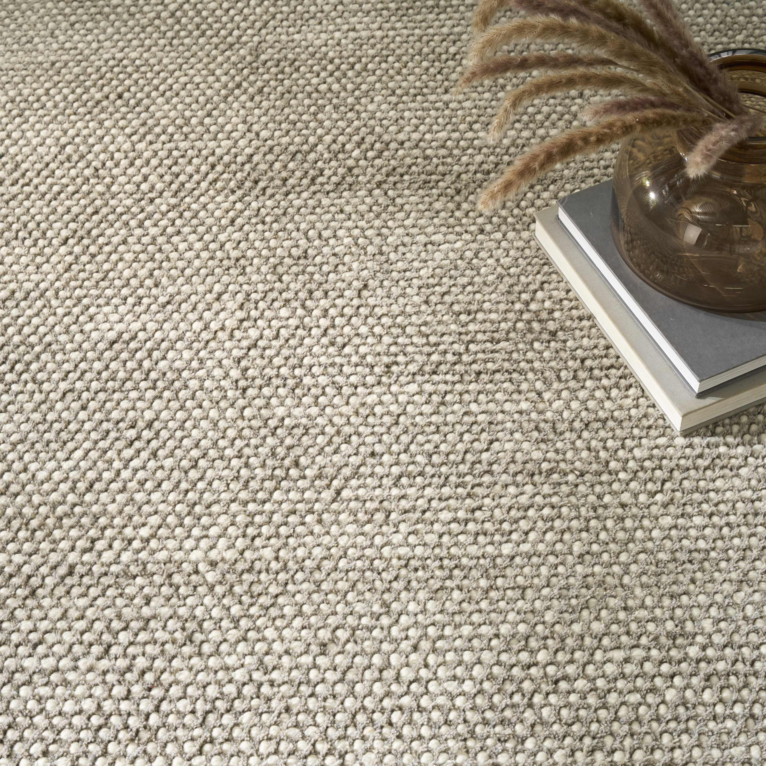 DKNY Pure Rows 9'9" x 13'9" Ivory Grey Farmhouse Indoor Rug