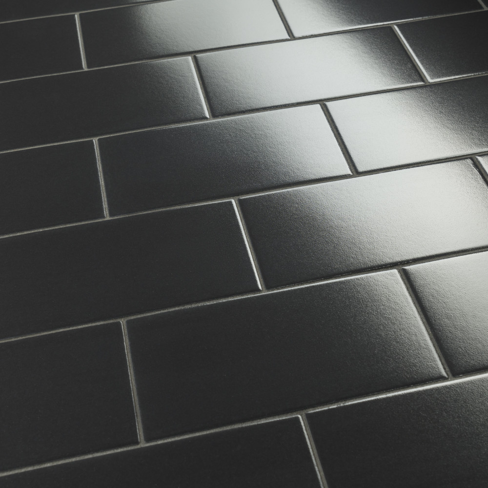 Piscina Brick Nero Brillo 4-3/4 in. x 9-5/8 in. Porcelain Floor and ...