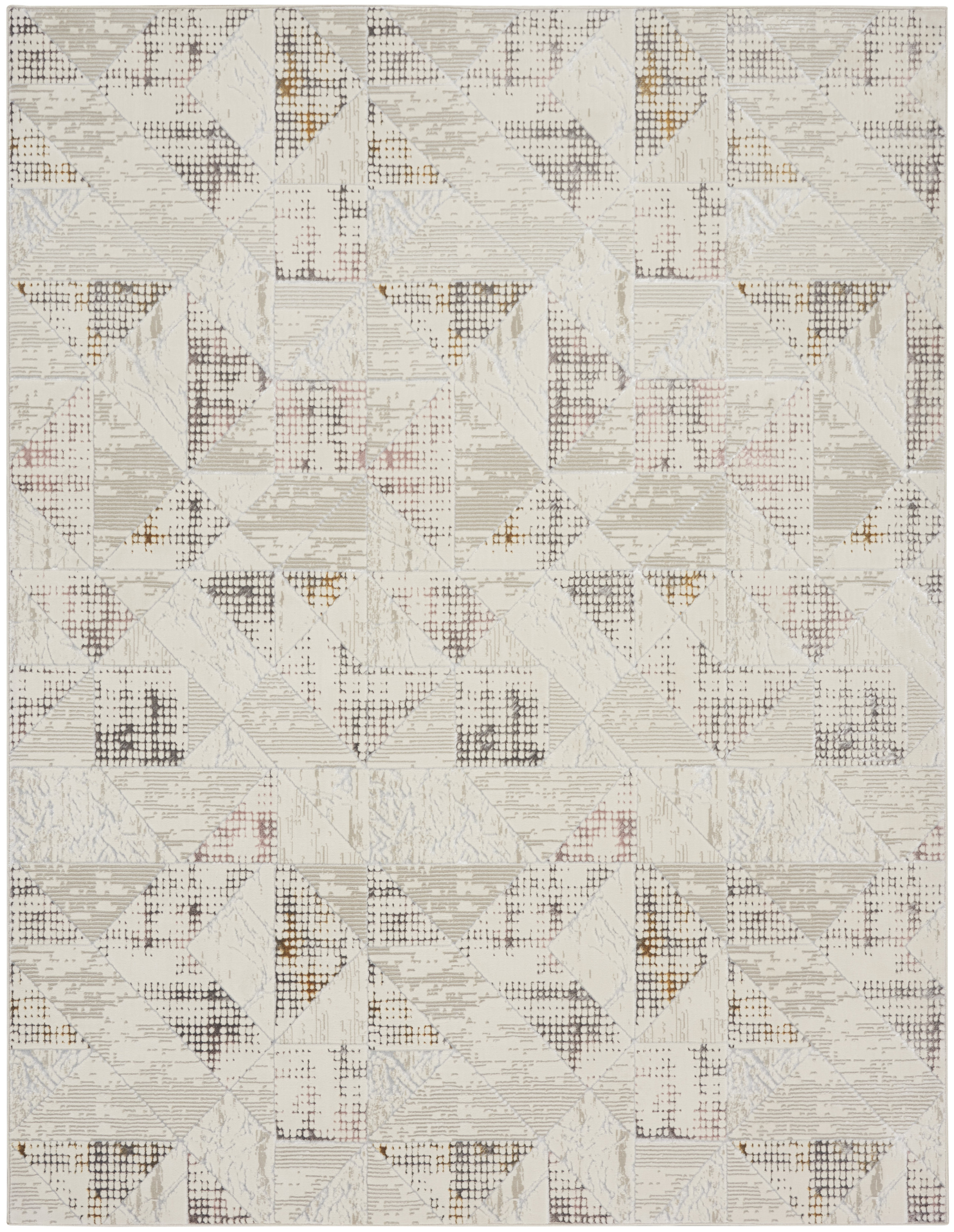 Nourison Glitz 7'10" x 9'10" Ivory Multicolor Contemporary Indoor Rug
