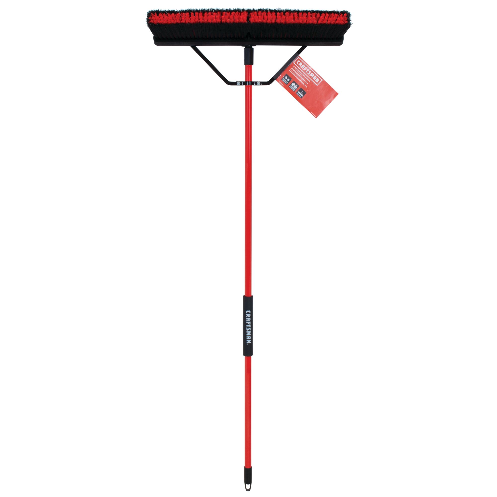 24 inch push broom with built in squeegee.