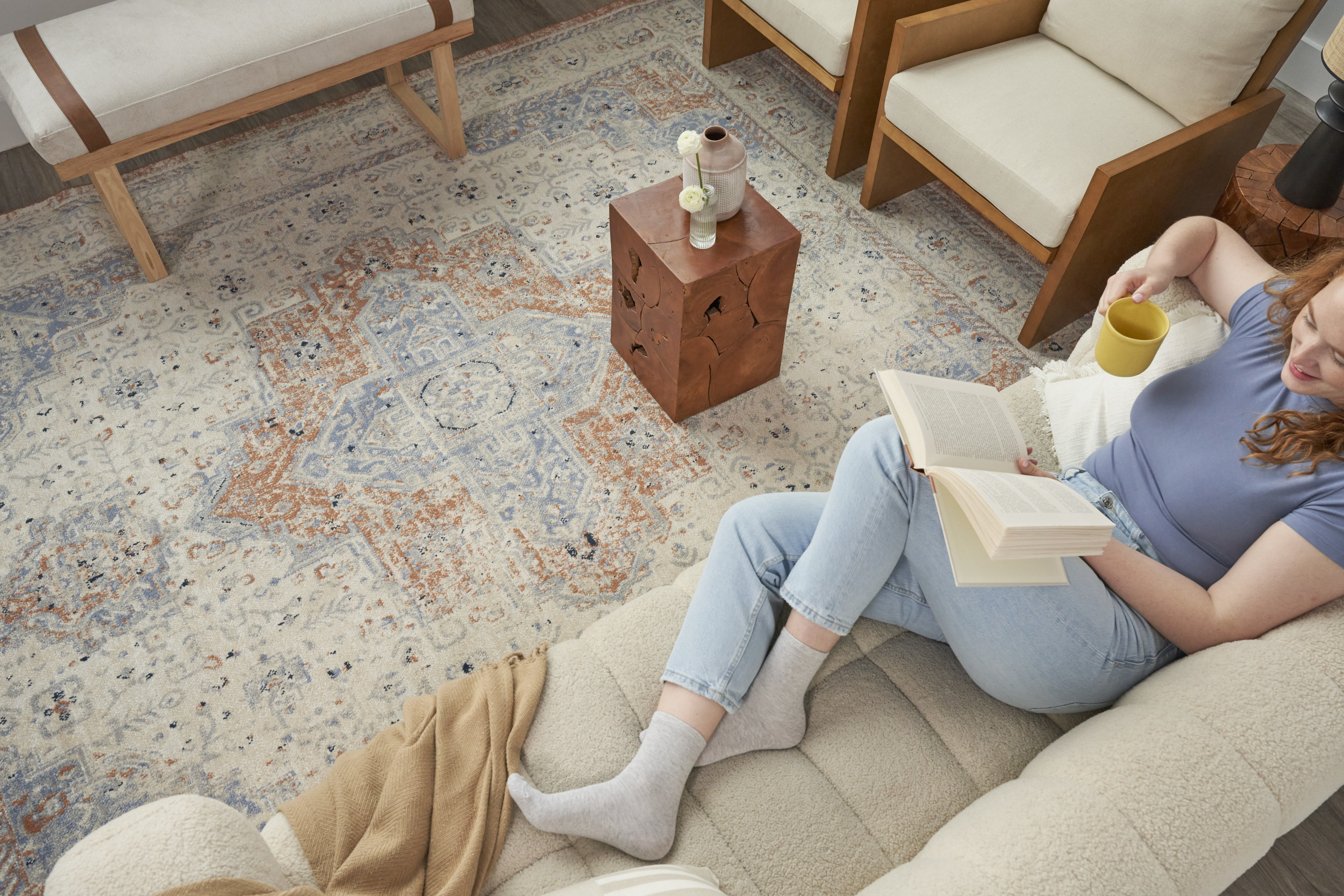 Nourison Nourison Essentials Persian 8' x 10' Beige Blue Vintage Rug