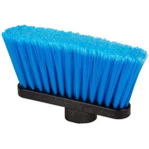 Carlisle, Duo-Sweep, 11in, Wide Light Industrial Lobby Broom, Flagged With Blue Metal Threaded Handle, Synthetic Bristles, Blue