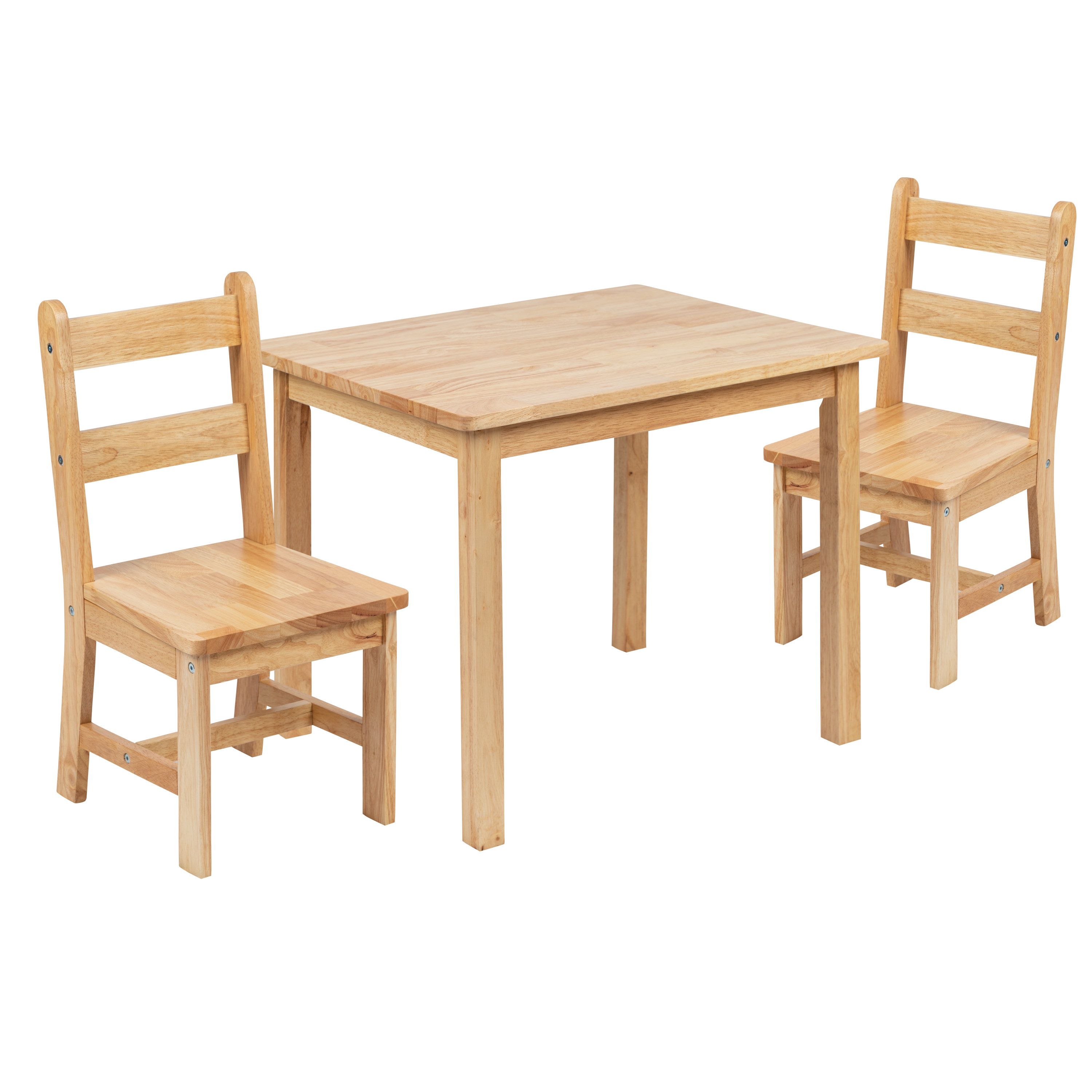 Juego de mesa y silla de madera maciza para niños de 3 piezas para sala de juegos, cocina - blanco - Imagen 3 de 37
