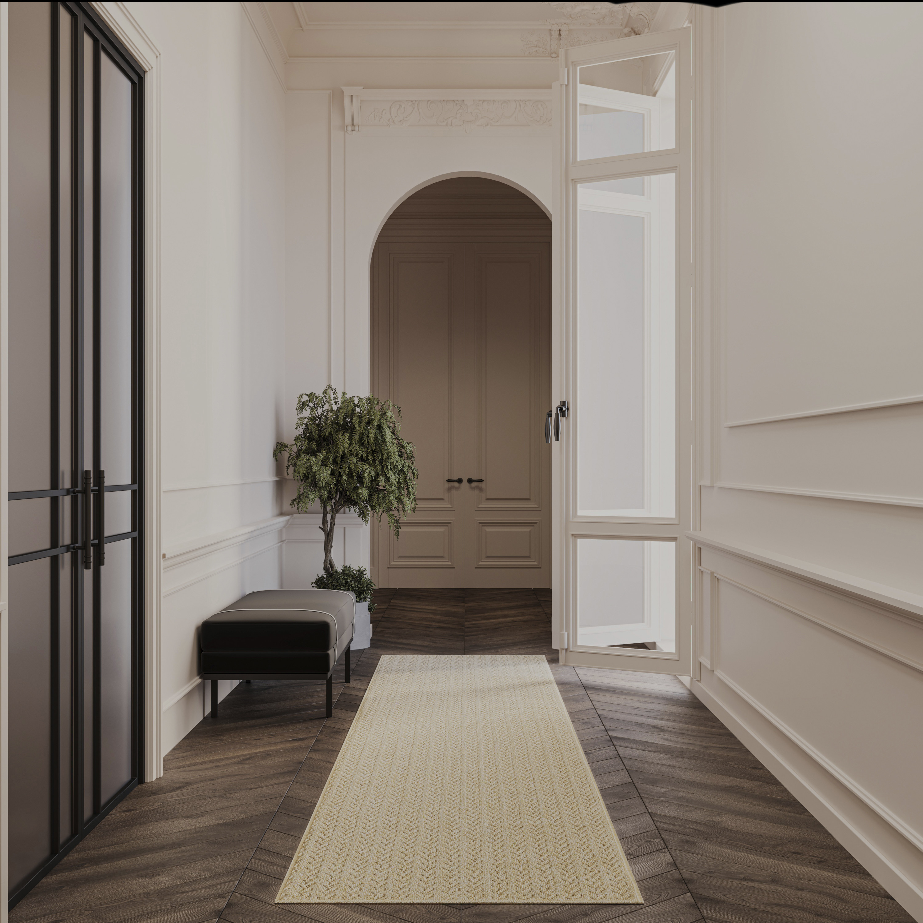 Nourison Tulum 2'2" x 8' Taupe Outdoor Rug