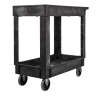 Rubbermaid Commercial, Heavy Duty 2 Shelf, Utility Cart, Black