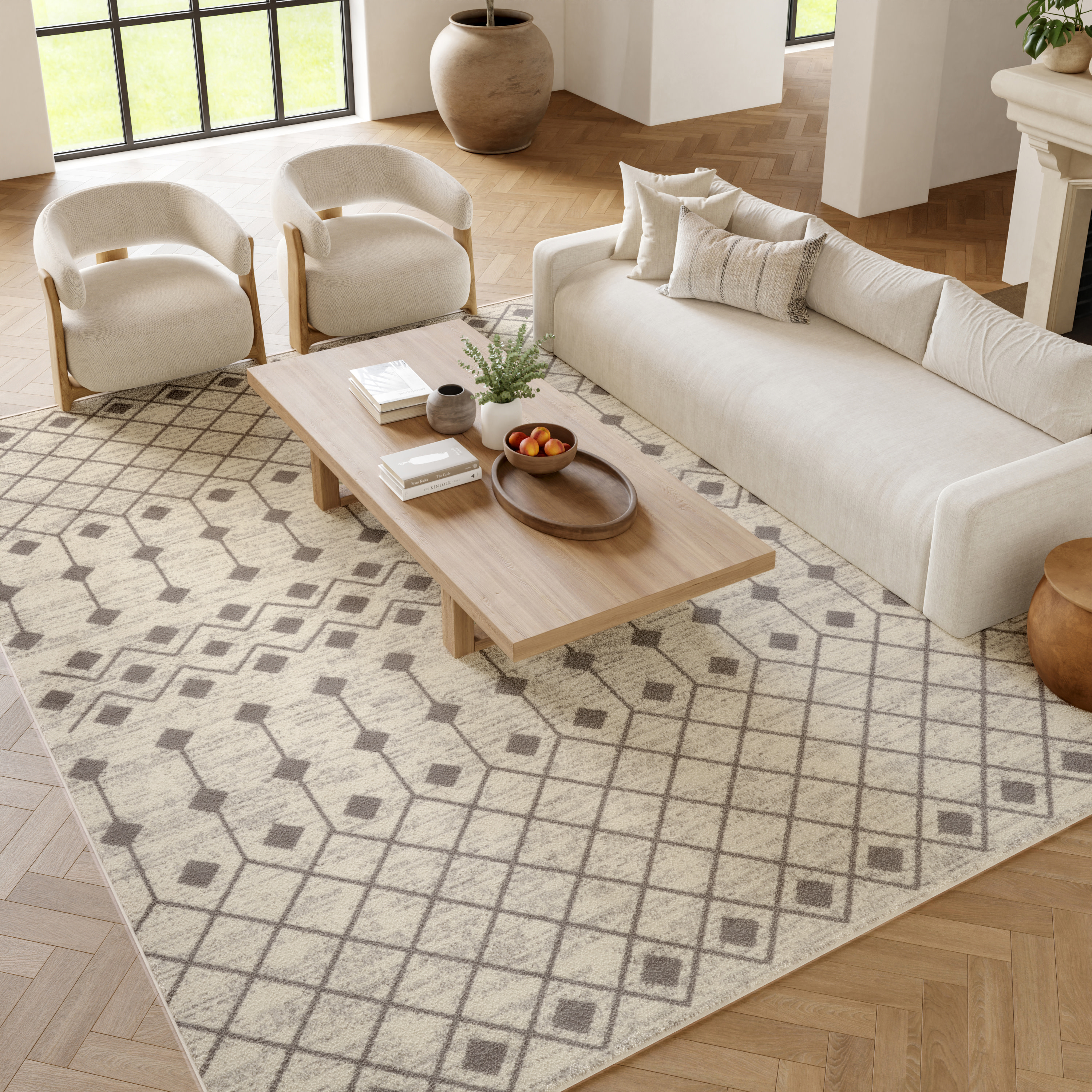 Nourison Grafix 7'10" x 9'10" Ivory/Grey Bohemian Indoor Rug