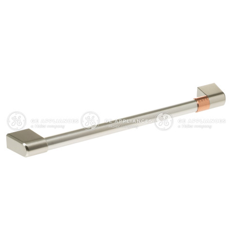 DOOR HANDLE W/CAFÉ BAND - BRUSHED STAINLESS