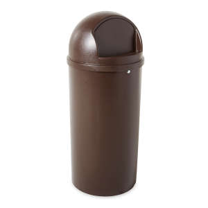 Rubbermaid Commercial, Marshal®, 15 gal, Resin, Brown, Round, Receptacle