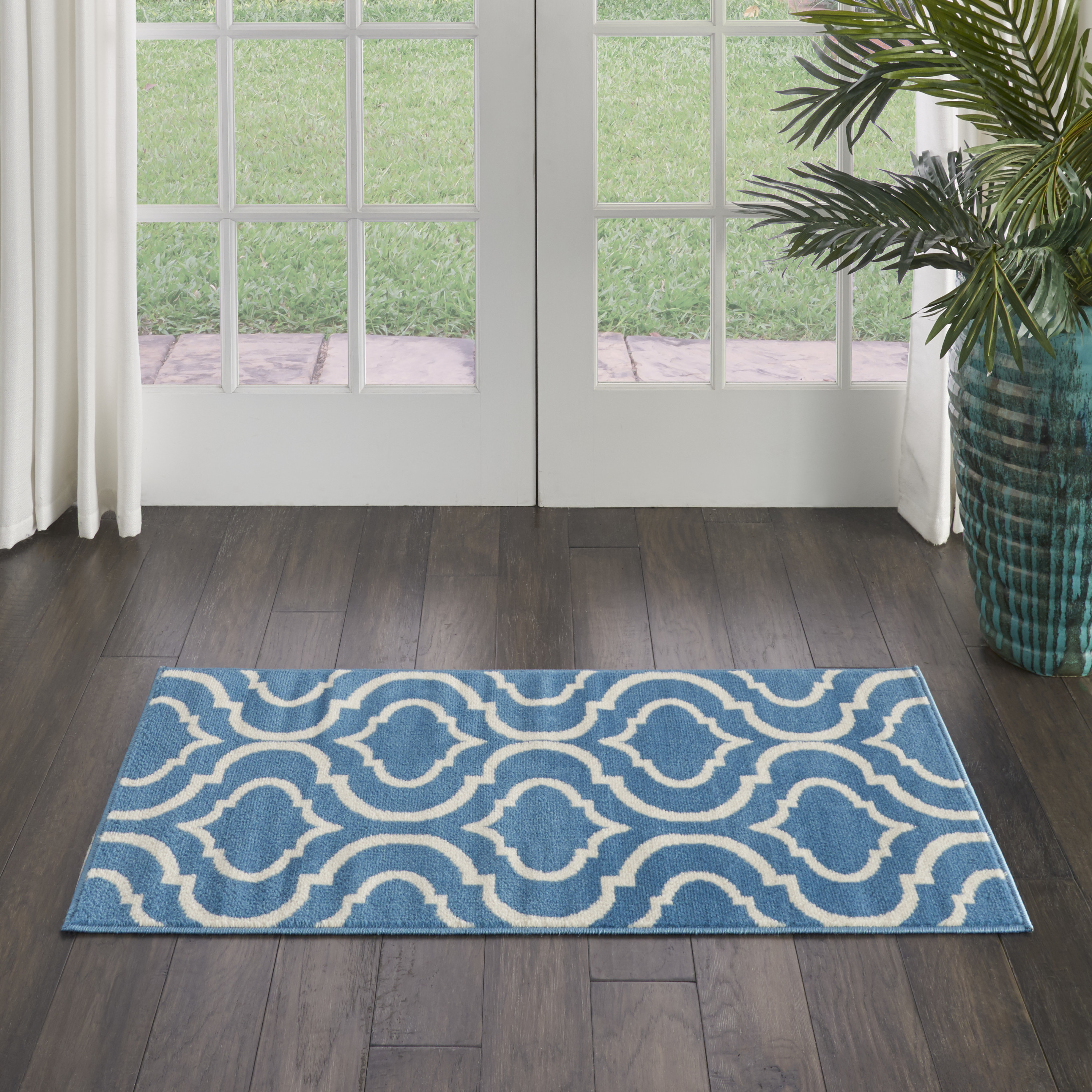 Nourison Jubilant 2' x 4' Blue Contemporary Indoor Rug