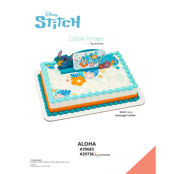 Disney's Stitch Aloha The Magic of Cakes® PhotoCake® Enhanced Background Page