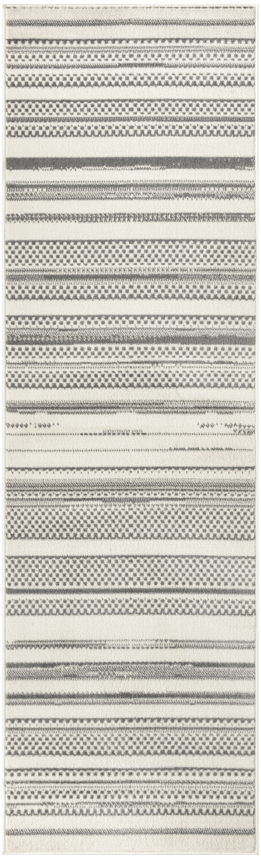 Nourison Grafix 2'3" x 7'6" Ivory Grey Modern Indoor Rug