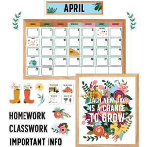Grow Together Calendar Bulletin Board Set