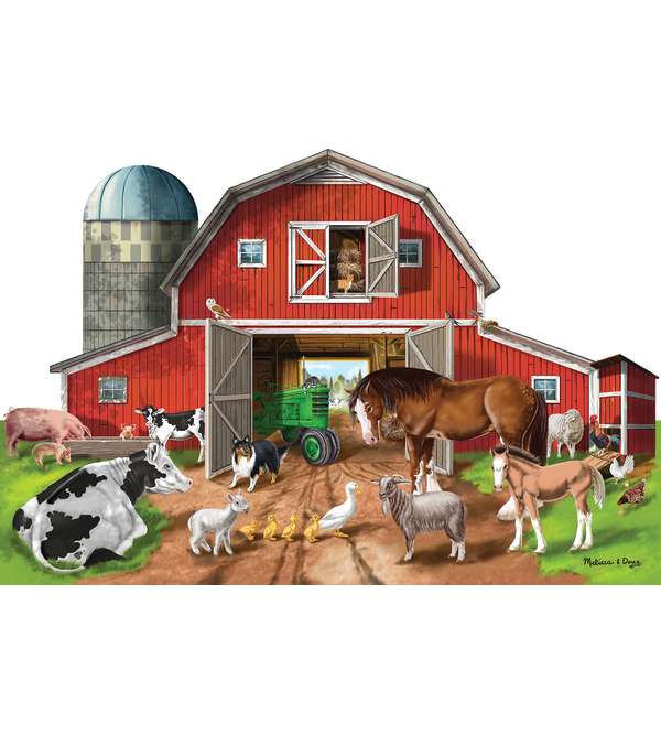 Busy Barn Shaped Floor Puzzle