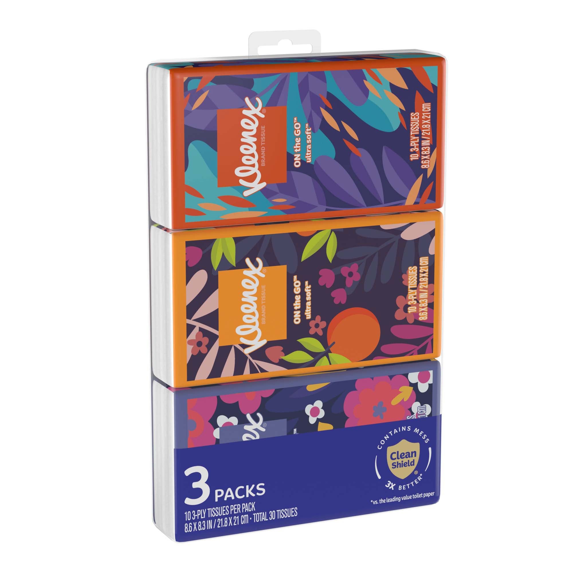 Facial Tissue Kleenex® On the Go™ White 8-3/5 X 8-3/10 Inch 15 Count