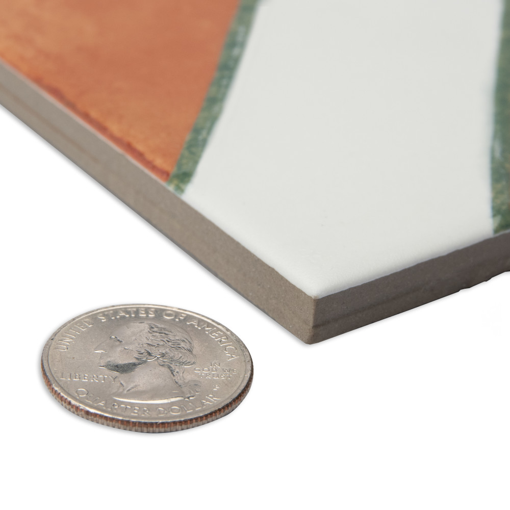 Sentier des Ocres Treillis Green 7-7/8 in. x 7-7/8 in. Porcelain Floor and Wall Tile