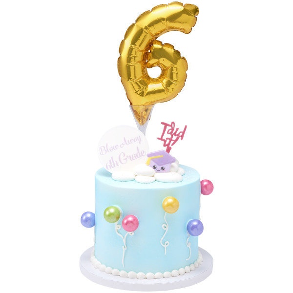 Inflatable Gold Numeral 6 Anagram® Cake Pic