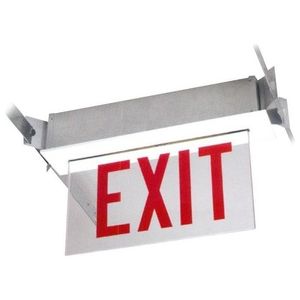 Edge-Glo STAIRS Panel, double face, Red letters on white background, left or right arrows, white faceplate