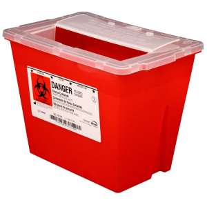Impact, 2 gal, Red, Sharps Container