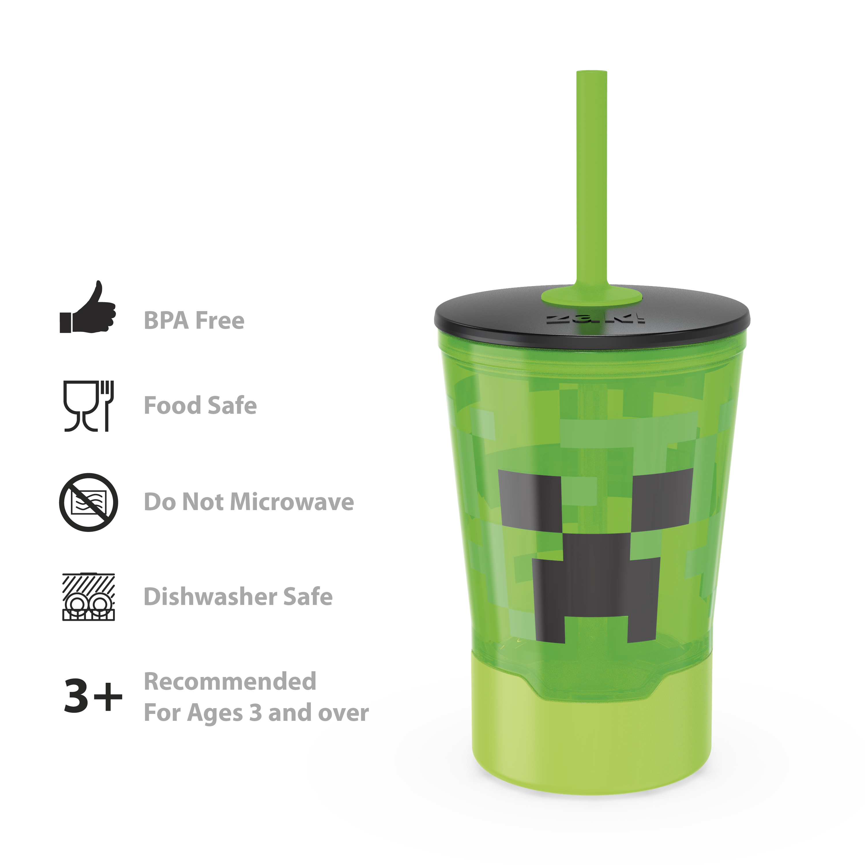 Minecraft 16 ounce Mighty Mug Tumbler with Straw, Creeper slideshow image 10 Minecraft 16 ounce Mighty Mug Tumbler with Straw, Creeper slideshow image 10