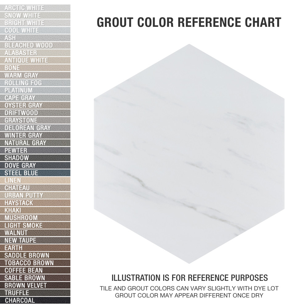 Eterno Hex Carrara 8-5/8 in. x 9-7/8 in. Porcelain Floor and Wall Tile