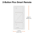 Pico Wireless Control, North/Central/South America, 431.0 to 437.0 MHz, LED Indicator, 2-Button Raise/Lower, White, Light Icons