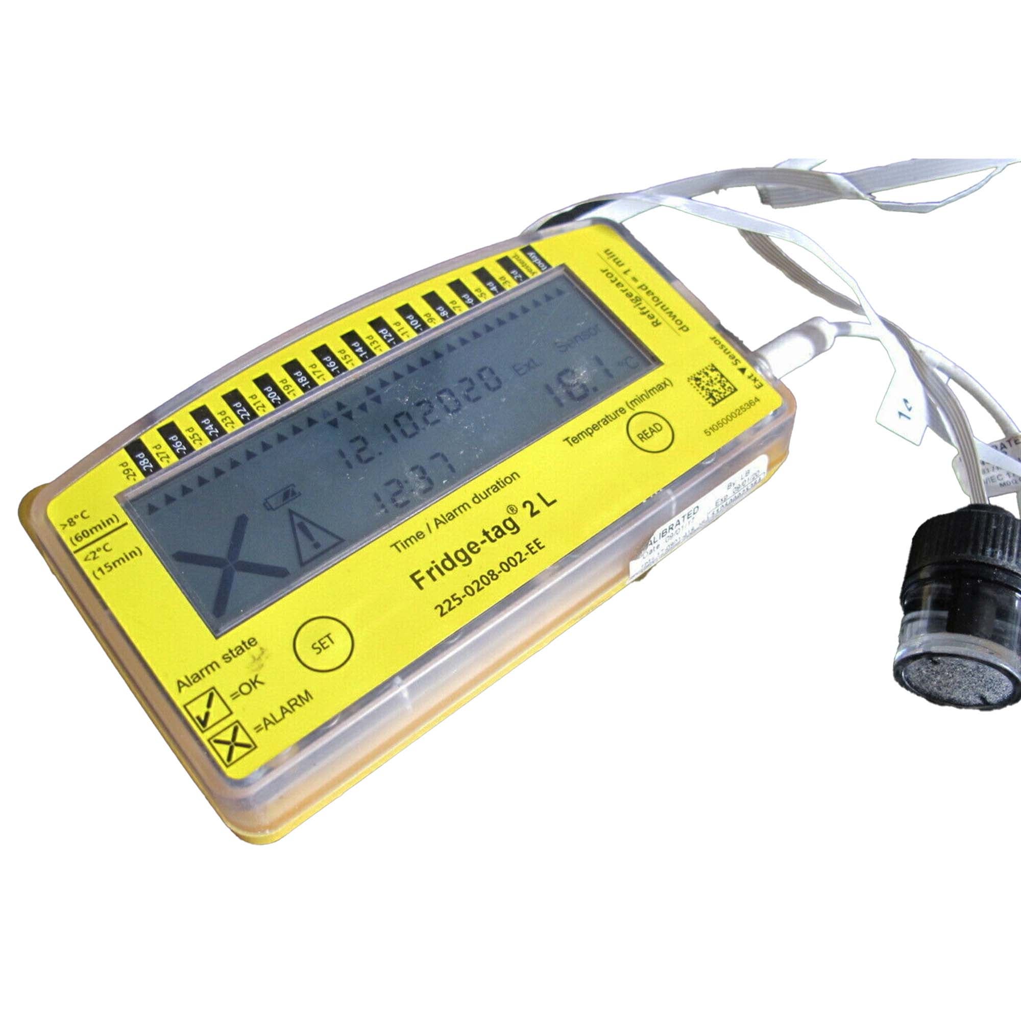 Refrigerator Vaccine Data Logger with Alarm Fridge-tag® 2L Fahrenheit / Celsius -22° to +131°F (-30° to +55°C) Glycol Bottle Probe Battery Operated