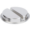 4-quart divided two-compartment round stainless steel pan