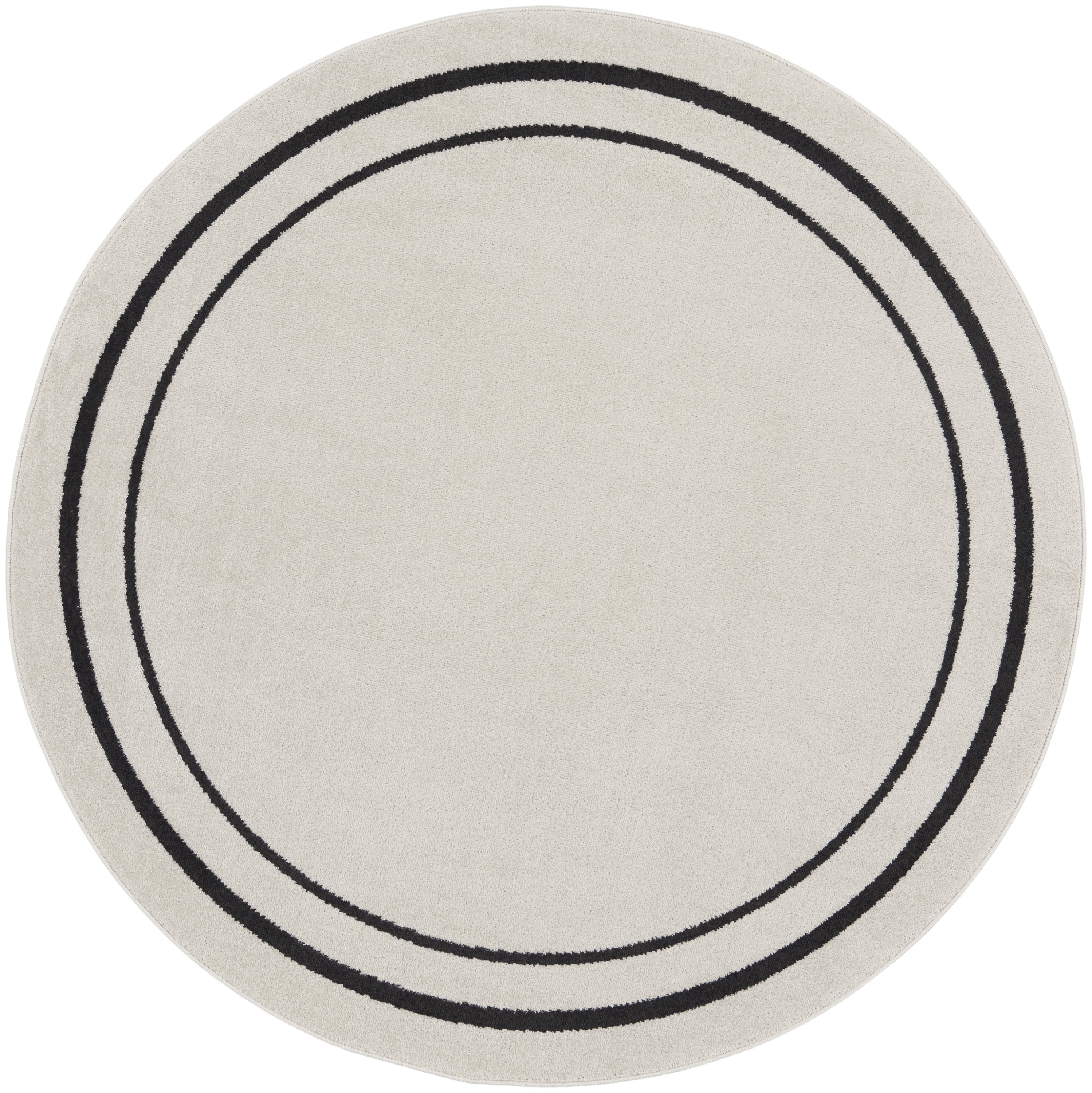 Nourison Nourison Essentials 6' x Round Ivory Black Contemporary Rug