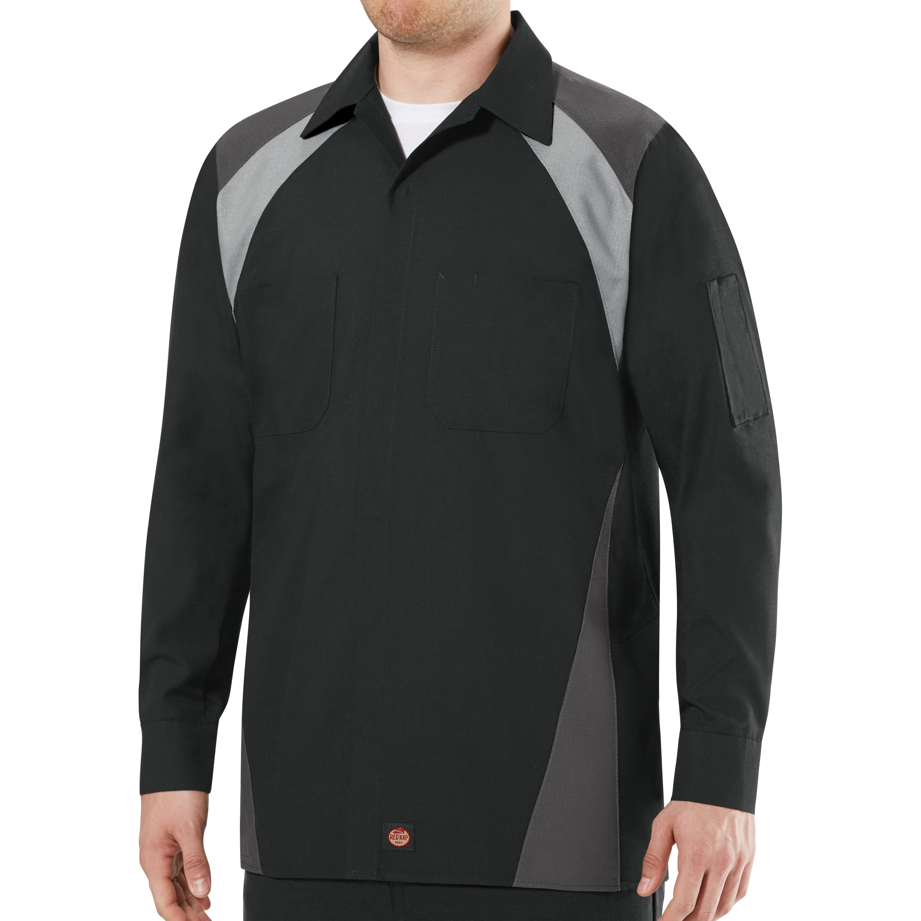 Red Kap Men's Long Sleeve Tri-Color Shop Shirt - Picture 11 of 16