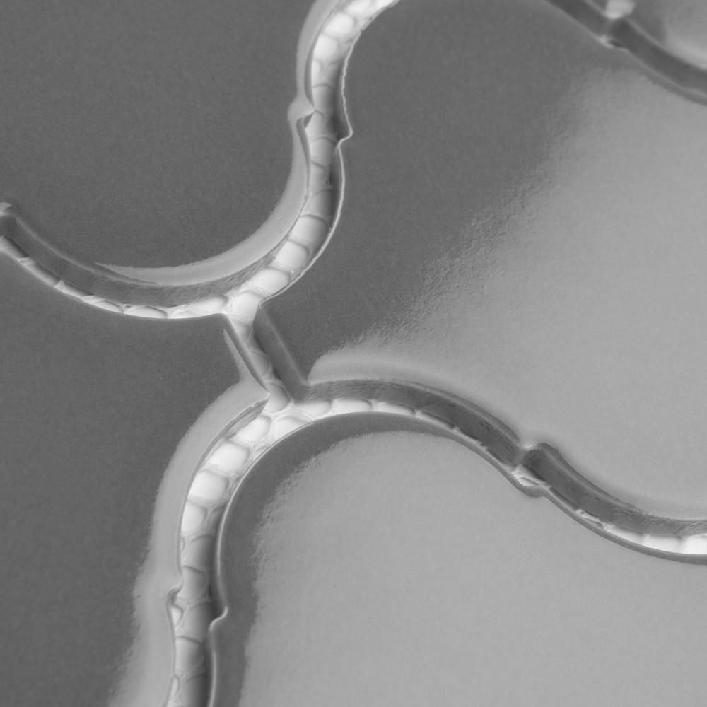 Metro Lantern Glossy Dark Grey 9-1/2 in. x 10-3/4 in. Porcelain Mosaic Tile