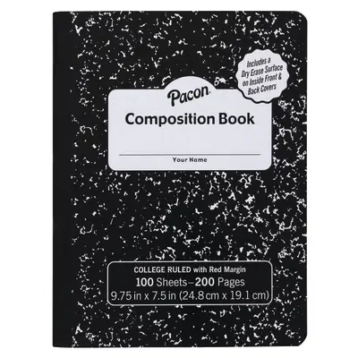 Pacon  , Black Marble, 9/32 in ruling with red margin 9-3/4