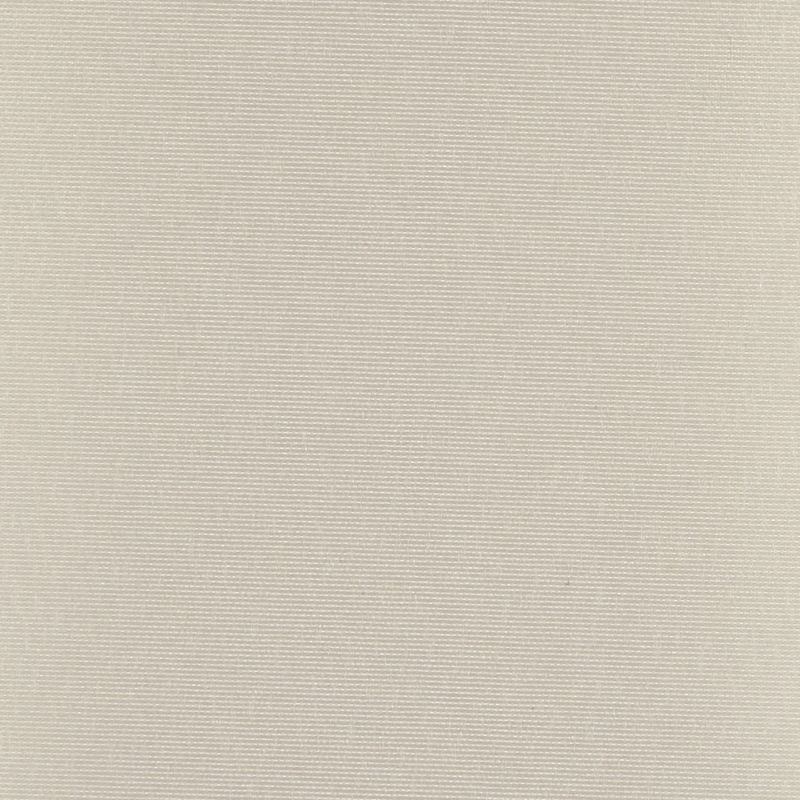 Cream woven curtain fully drawn, showing fine horizontal ribbed texture; hanging closed and softly diffusing light; close-up interior view with neutral, even lighting and no visible surroundings.