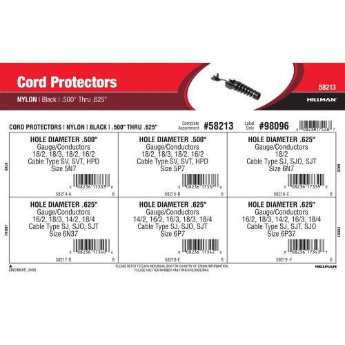Black Nylon Cord Protectors Assortment (.500