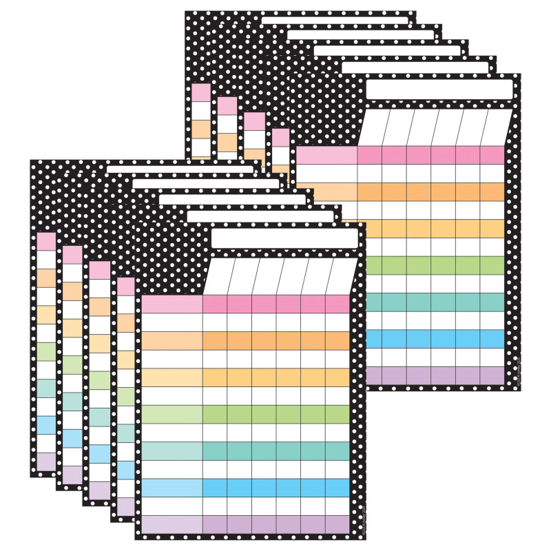 Smart Poly® PosterMat Pals™ Space Savers, 13" x 9-1/2", BW Dots Incentive, Pack of 10