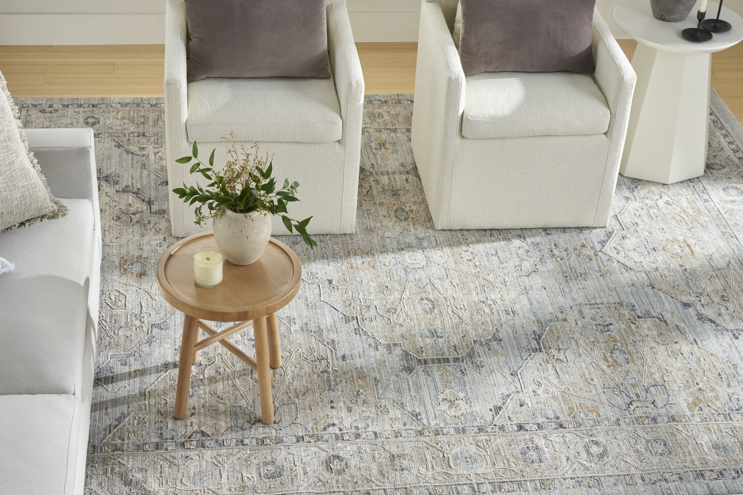 Nourison Lynx 12' x 15'9" Light Blue Vintage Indoor Rug