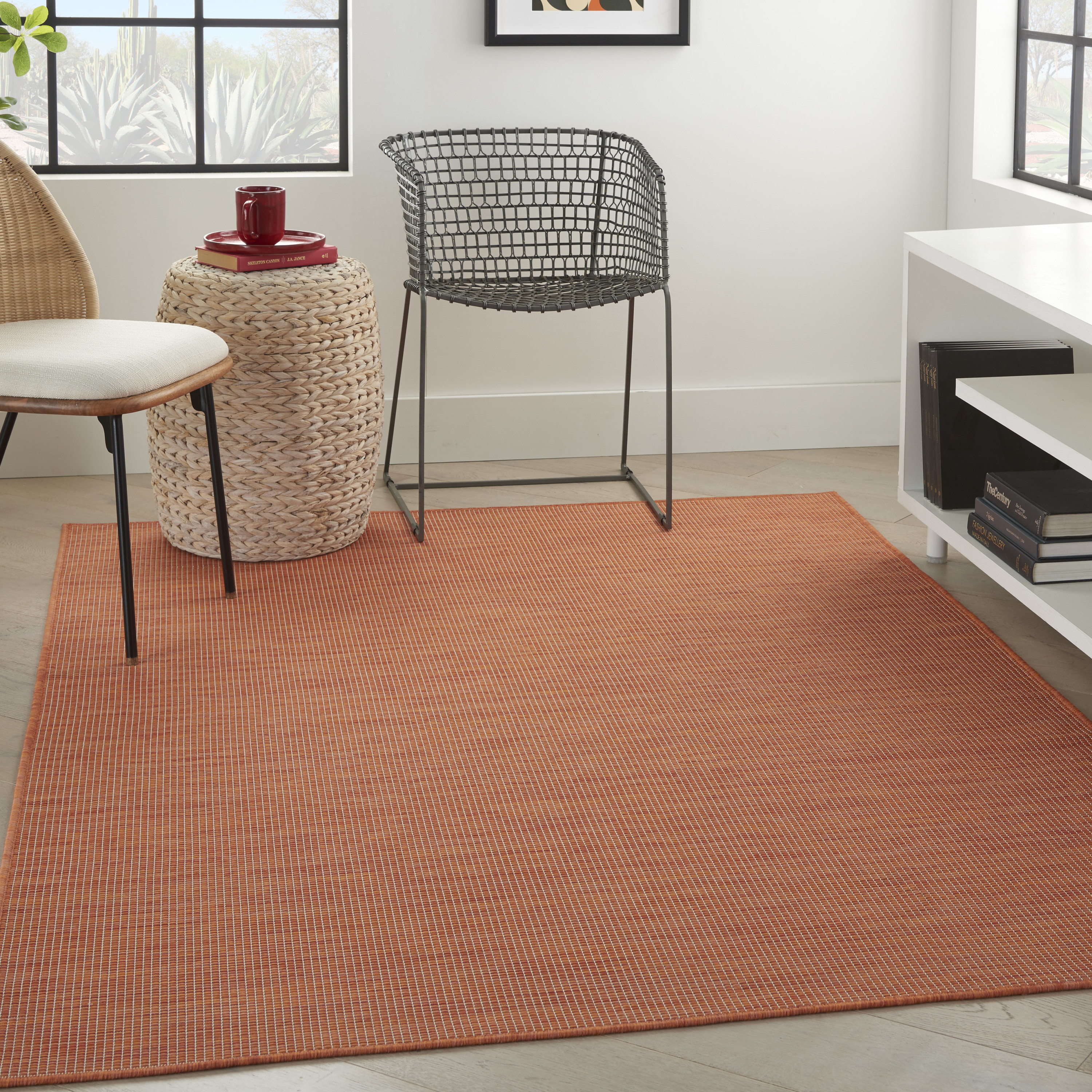 Nourison Positano 5' x 7' Terracotta Modern Rug