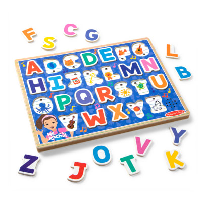 Melissa & Doug Ms. Rachel Wooden Phonics Alphabet Sound Puzzle, 24-Piece Toddler Toys for Boys and Girls Ages 2+ Years