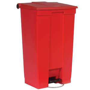 Rubbermaid Commercial, Legacy, Step-On, 23 gal, Resin, Red, Rectangle, Receptacle