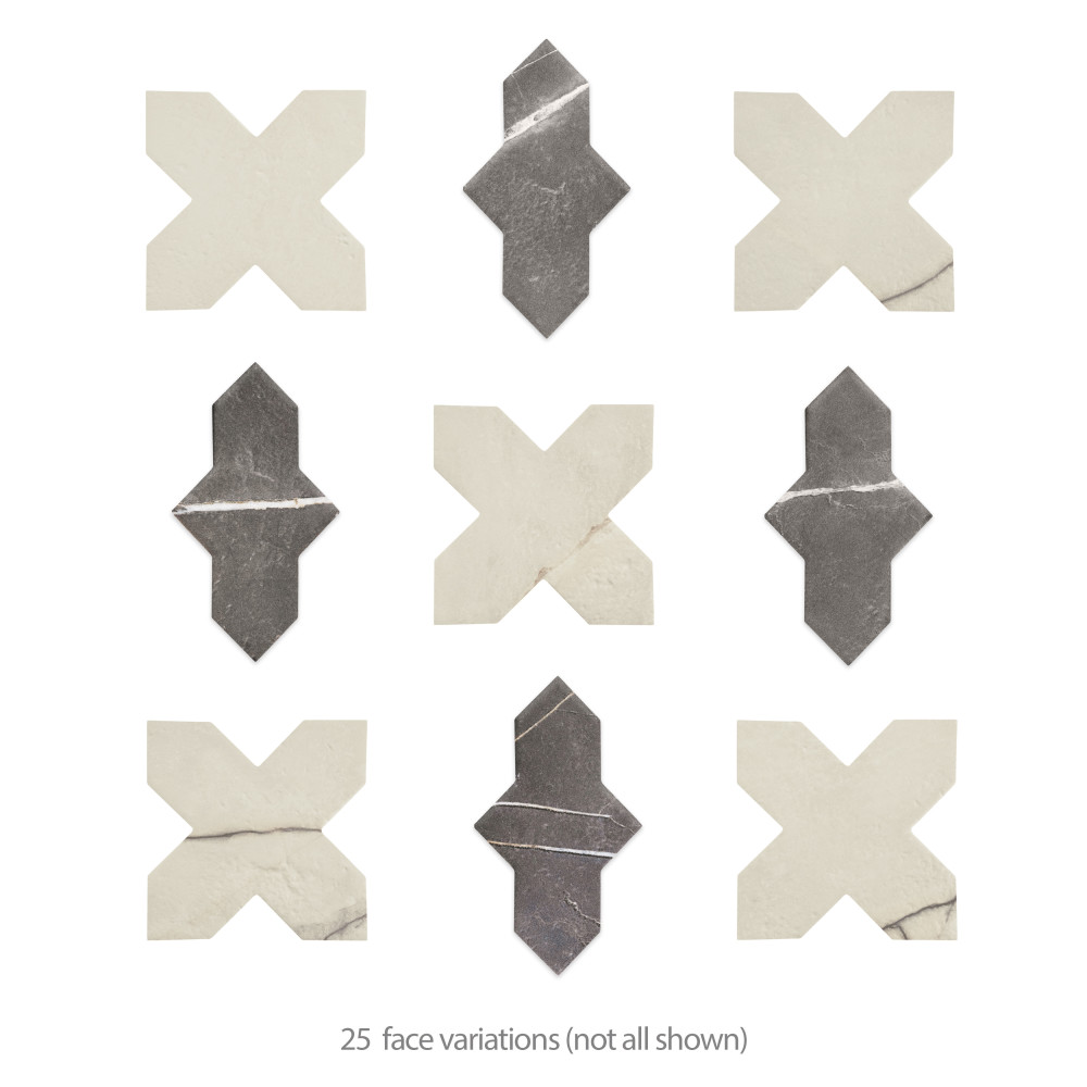 Istanbul Squire Shield Night with Day Cross 6 in. x 8-3/8 in. Porcelain Floor and Wall Tile
