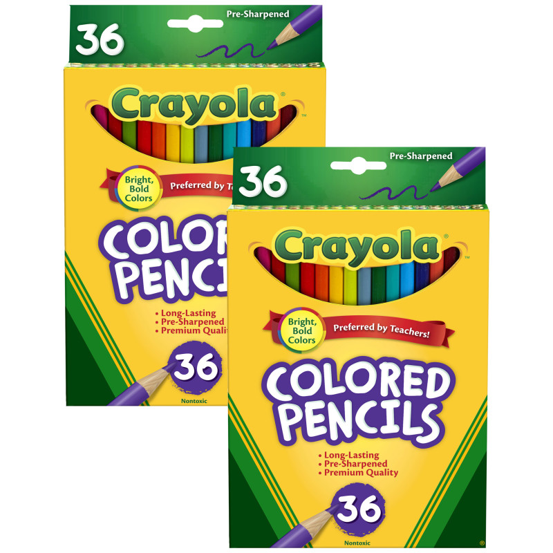 Colored Pencils, 36 Per Pack, 2 Packs