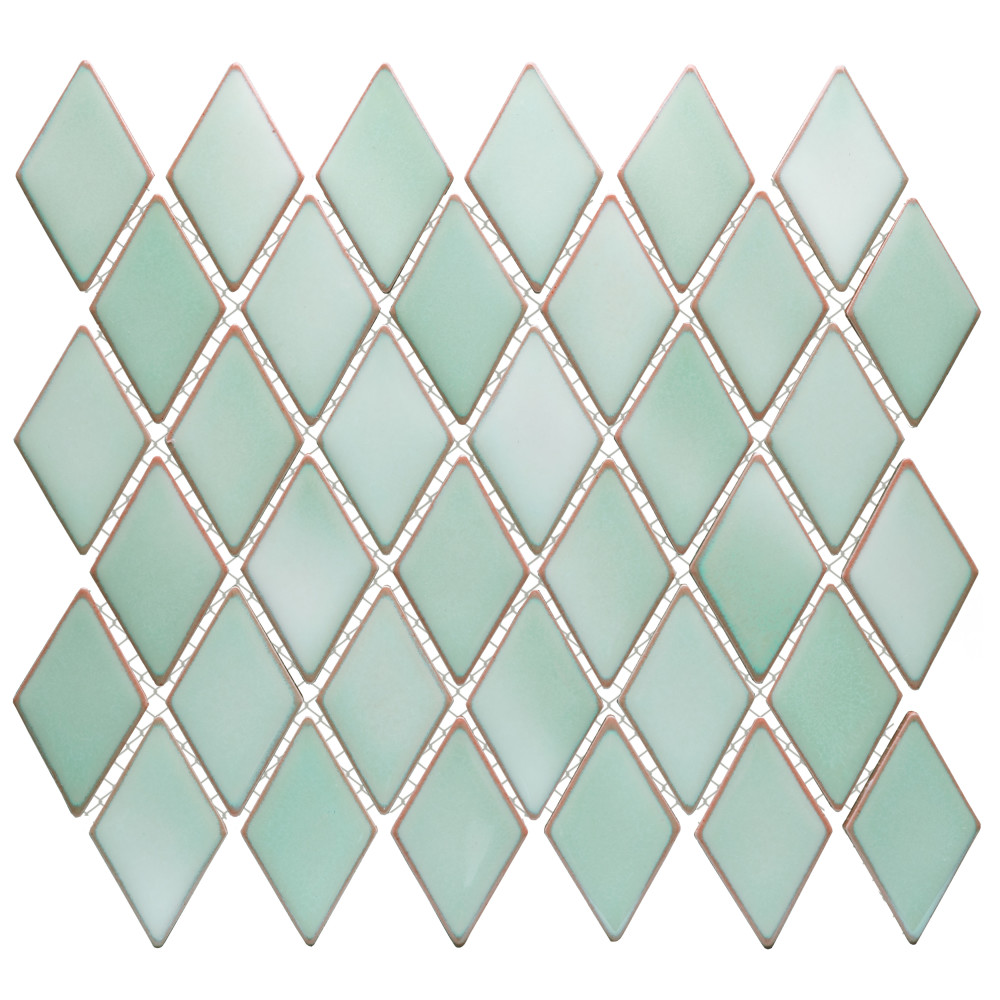 Hudson Kite Mint Green 10-1/8 in. x 11-3/4 in. Porcelain Mosaic Tile