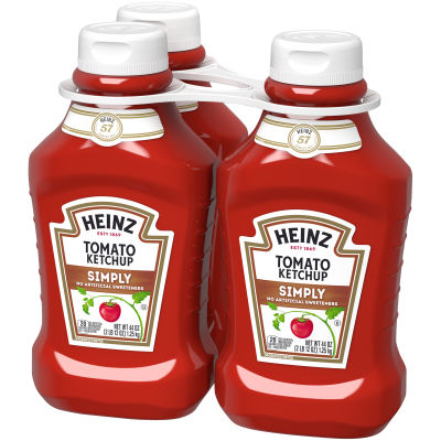 Heinz Simply Tomato Ketchup No Artificial Sweeteners, 3 ct Pack, 44 oz Bottles