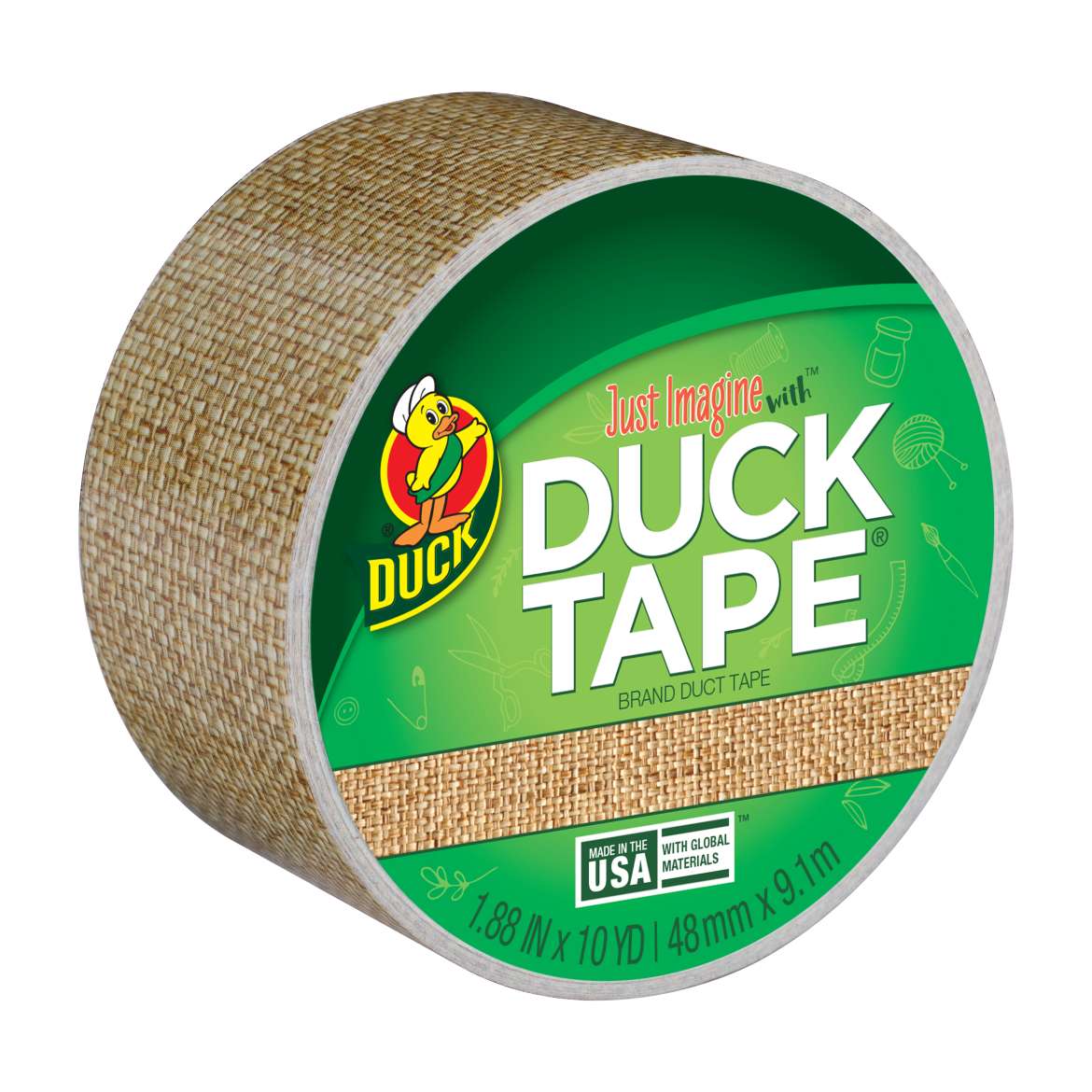 Printed Duck Tape® Brand Duct Tape - Burlap, 1.88 in. x 10 yd.
