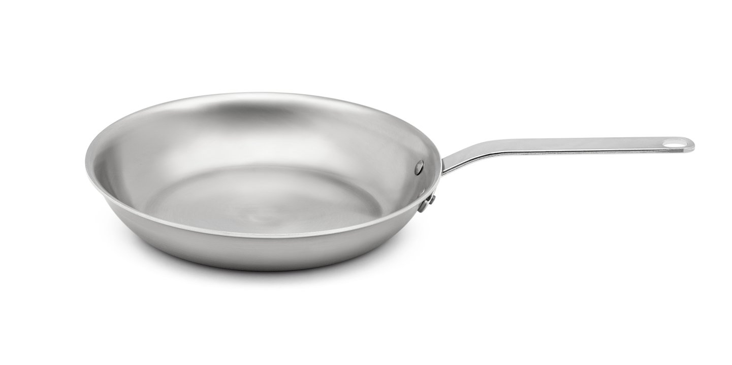 7-inch Tribute 3-ply fry pan with natural finish and plated handle